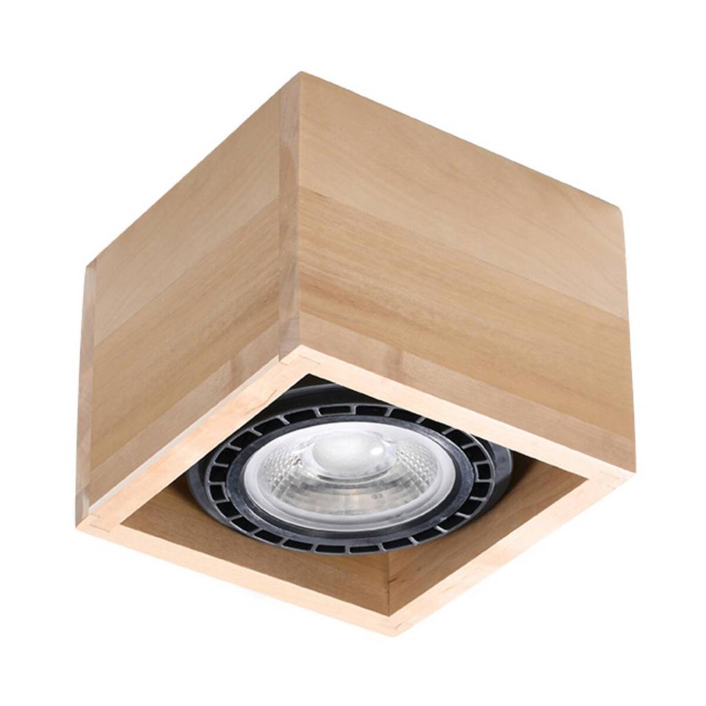 Spot Sufitowy Drewniany Kwadratowy 1Xgu10 10W Quatro Sl.0915 Sollux Lighting