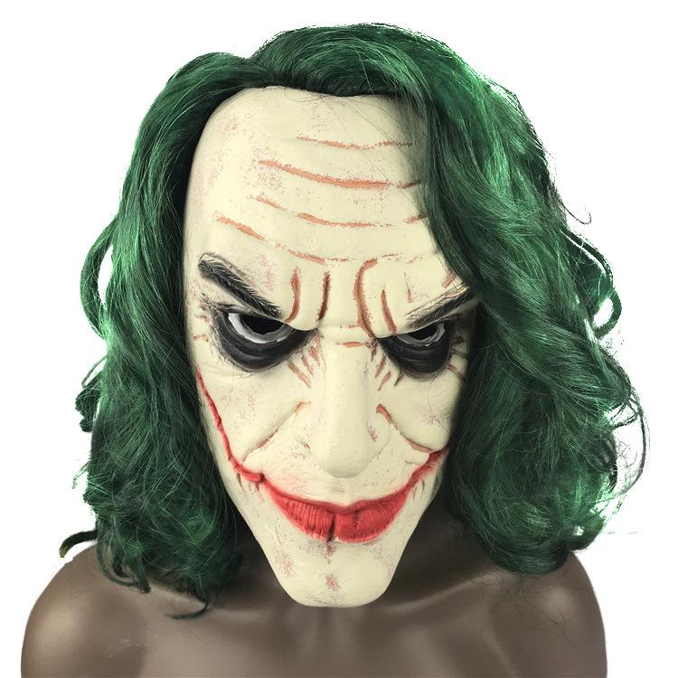 Halloween Horror Green-Haired Clown Mask LED Light-Up Soul-Return Clown Mask cosplay Clown latex mask