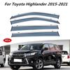 For Toyota Highlander 2015-2024 Accessories Wind Deflectors Visors Rain Guard Door Visor Vent Shades Ventvisor Stainless Stee