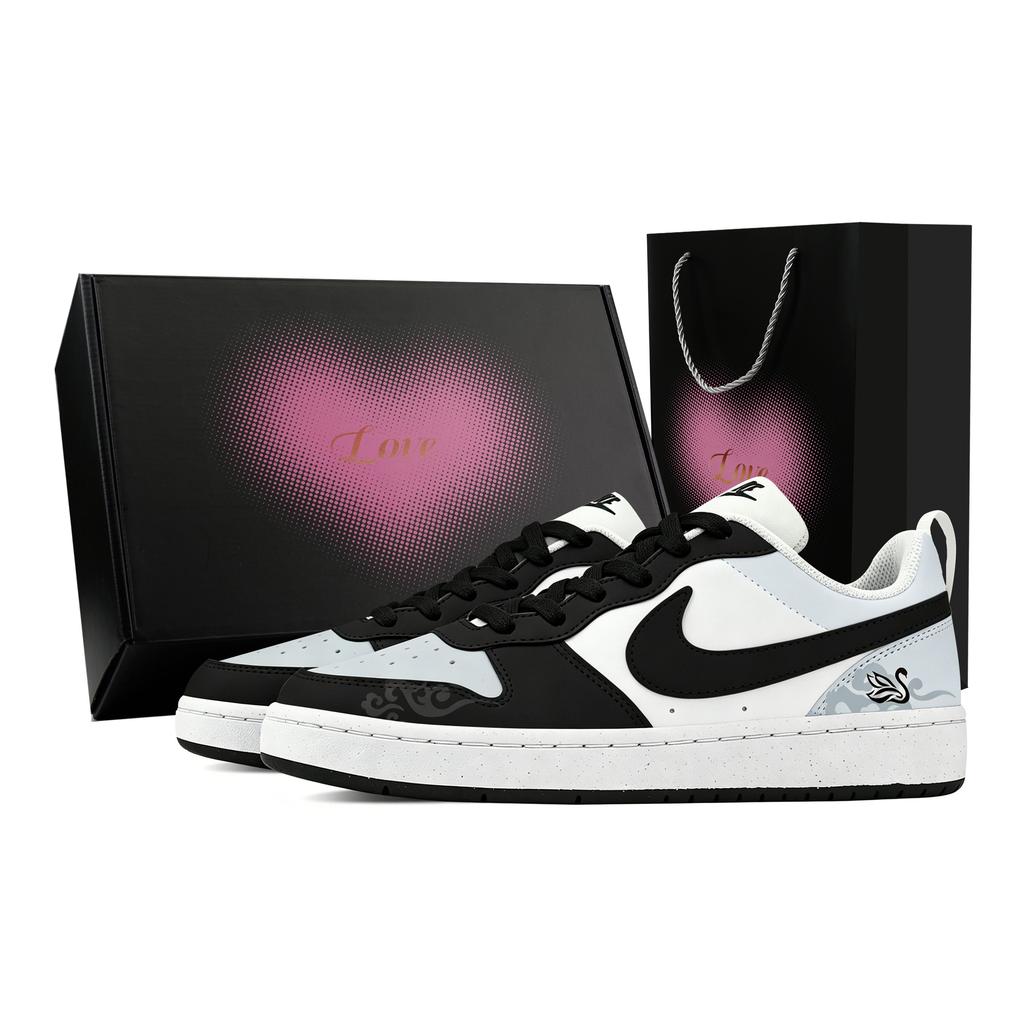 Nike Court Borough Swan Love Song Low top Skateboard Shoes Unisex Black Blue DV5456-131(Team529-)