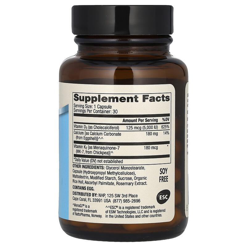 Calcium with Vitamins D3 & K2, 30 Capsules
