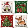 Cute Cartoon Christmas Pillowcase Santa Claus Elk Pattern Pillowcase Warm Holiday Decor Goods