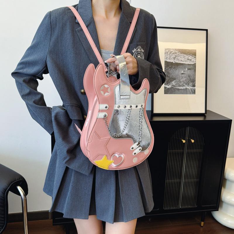 Персонализированная сумка для скрипки 2024, новый рюкзак Mori soft girl fashion rivet trend на одно плечо из искусственной кожи