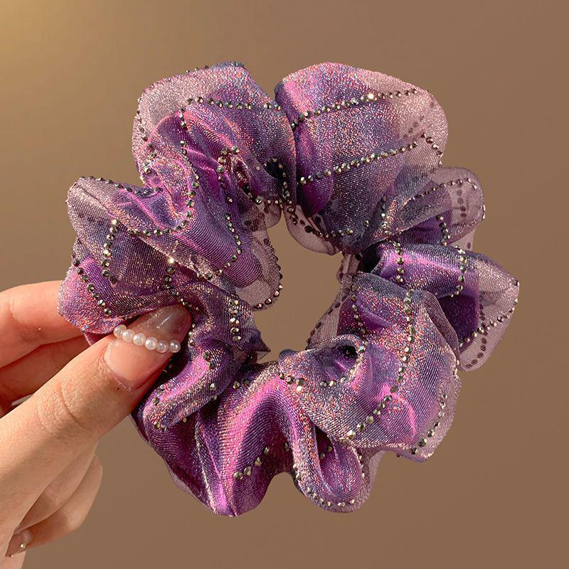 Элегантная сетчатая резинка для волос со сверкающими стразами, высококлассный роскошный аксессуар для волос для женщин, стиль 2025