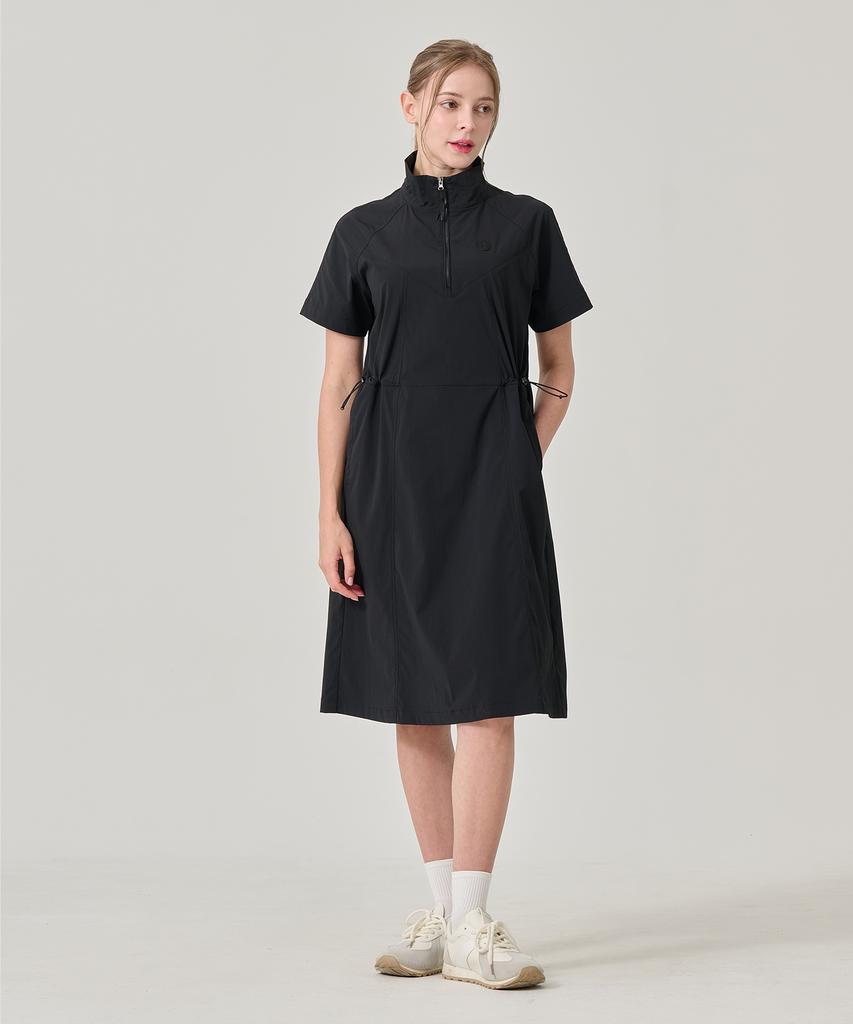 Built Moa Women'S Golf Nylon Half-Zip Dress