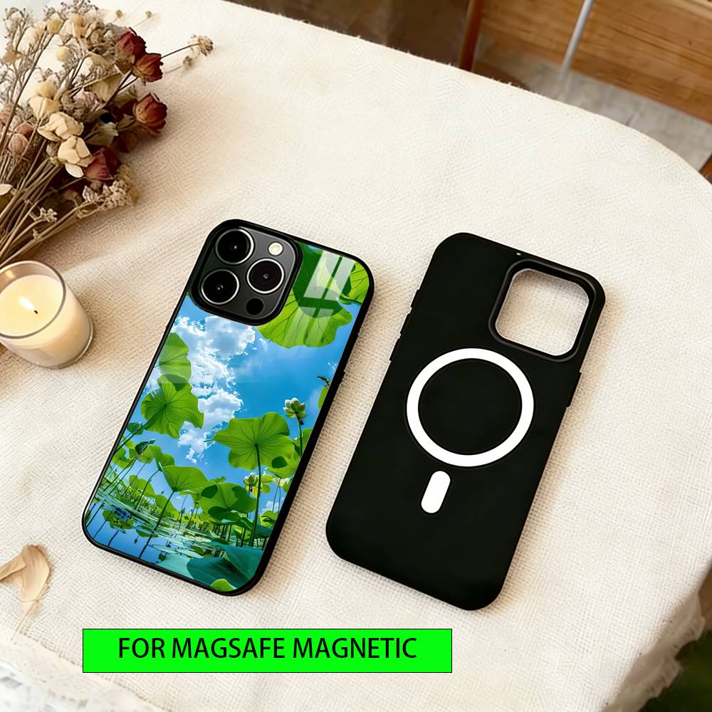 Атмосферный чехол для iPhone 17, 16, 15, 14, 13, 12, 11 Plus, Pro, Магнитный, Для Magsafe, Беспроводная зарядка