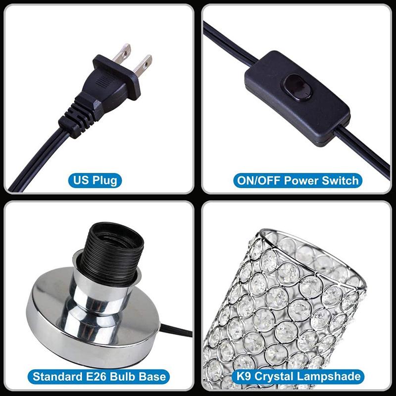 Crystal Table Lamp, Decorative Nightstand Room Lamps, Bedside Night Light Lamp, Fashionable Small Table Lamp