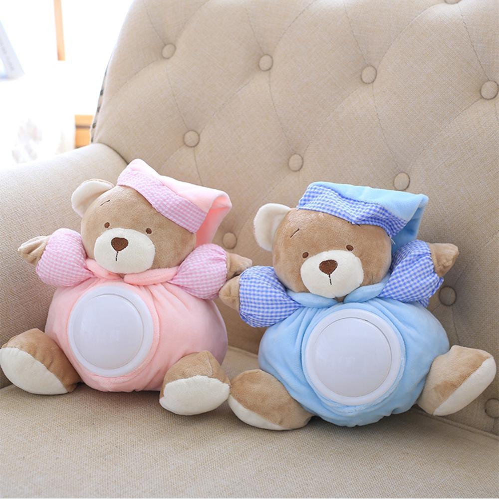 Музыкальный свет, плюшевые куклы, лампа для сна, светодиодный ночник, успокаивающий медведь, игрушки