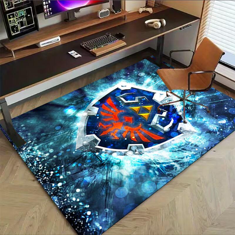 Shiny Shield Emblem Artwork Carpet For Playroom Bedroom Living Room Sofa Home Decorkids Game Area Rug Nonslip Floor Mat