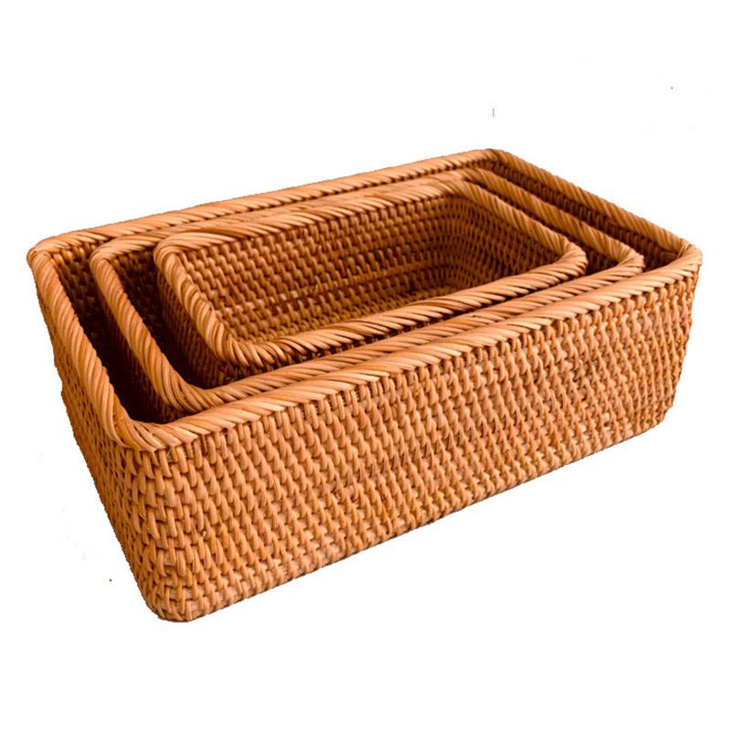 Плетеная из ротанга многоцелевая корзина для хранения, реквизит для фотосъемки, органайзер, аксессуары для разных мелочей своими руками