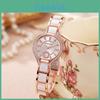 Fashion Alloy Ceramic Quartz Watch With Steel Band For Women