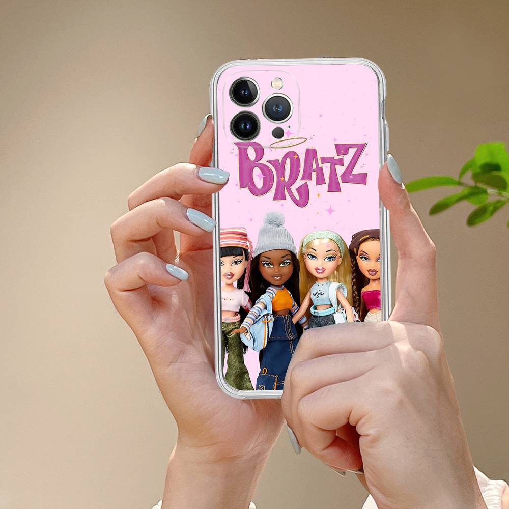 Милая кукла B-Bratz Прозрачный мягкий чехол для телефона для IPhone 15 12 14 16 17 13 Plus 11 Pro Max 13 Pro