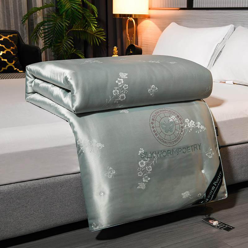 Одеяло из 100% шелка тутового дерева Одеяло на четыре сезона Теплое одеяло-кондиционер Весенне-осеннее одеяло Двойное шелковое одеяло Зимнее одеяло