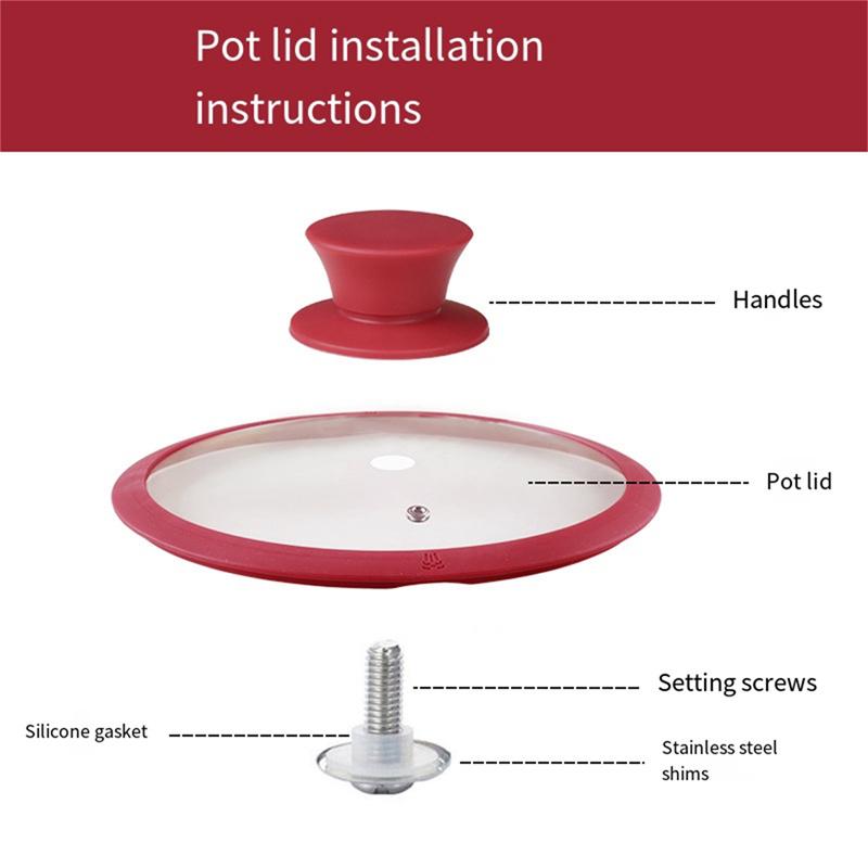 Pot Lid Knob Handle Universal Silicone Cookware Cover Knobs Casserole Kettle Cover Holding Handle Insulated Heat-Resistant Replacement Pot Cover Cap