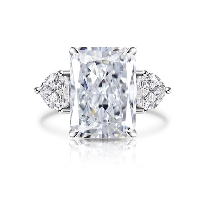Shiny Colored Ice Flower Cut Zircon Grand Carat 925 Sterling Silver Gorgeous Elegant Ladies RingGood product