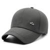 Горячая Распродажа Мужская однотонная кепка для отдыха на природе Модная рыболовная бейсбольная кепка для отдыха на вершине горы с металлическим лейблом для повседневной носки