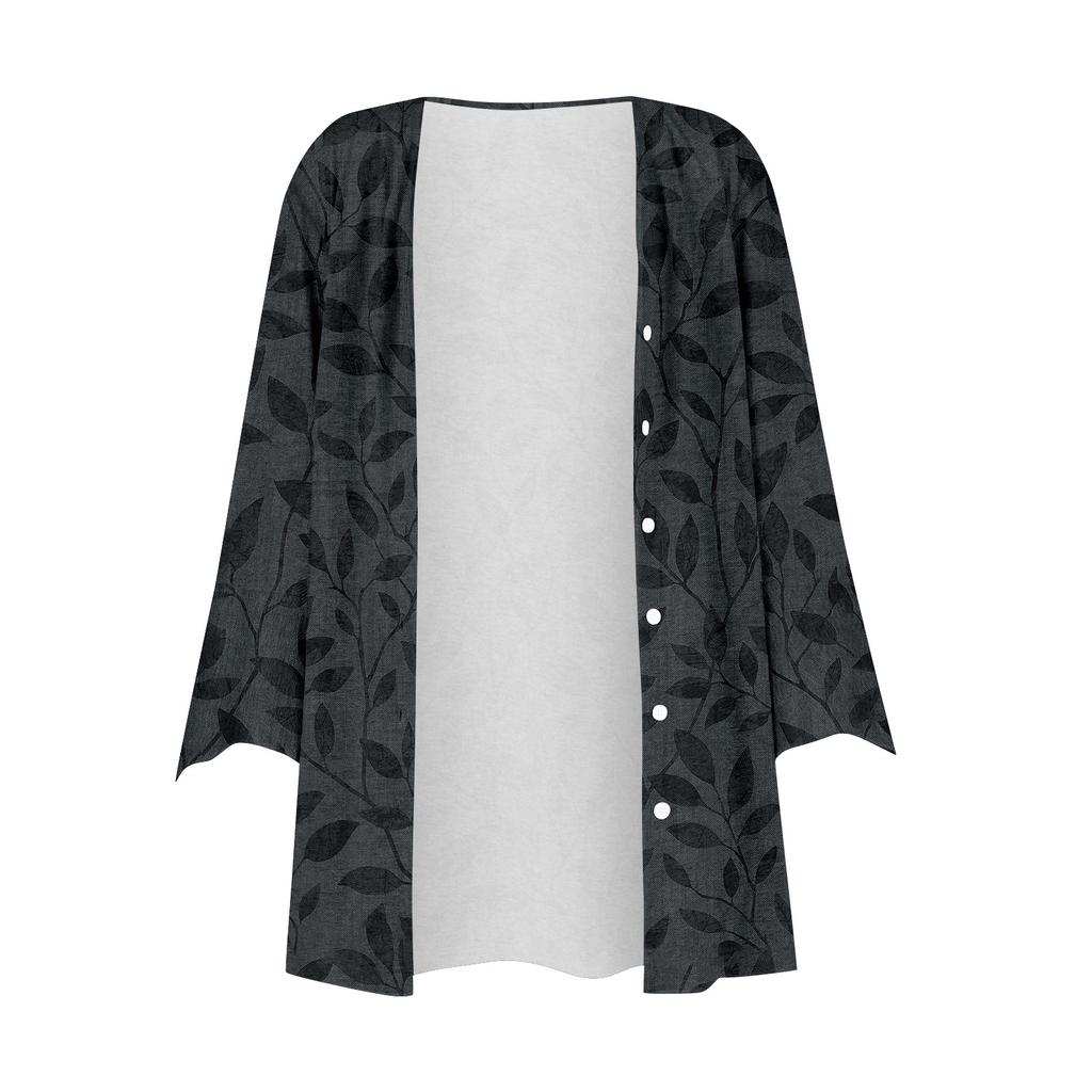 Women's Shirt Blouse Outerwear Print 3/4 Length Sleeve Casual Holiday Basic Button Tops