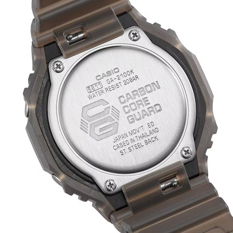 Casio Серия 2100 Водонепроницаемый секундомер 200 метров Кварцевые часы на ремешке из смолы мужские черный циферблат GA-2100K-5AJF