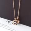 New Fashion Roman Numeral Double Circle Interlocking Woman Necklace for Women Jewelry Wholesale N112