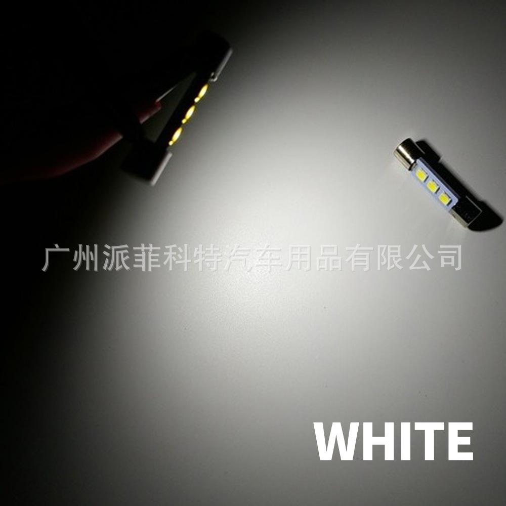 10pcs 28mm B6.0 Double Ended Festoon LED Bulbs, DC 6V 3030 3SMD Car Vanity Mirror Light, Dome Interior Reading Fuse Lamp Auto Mod Light