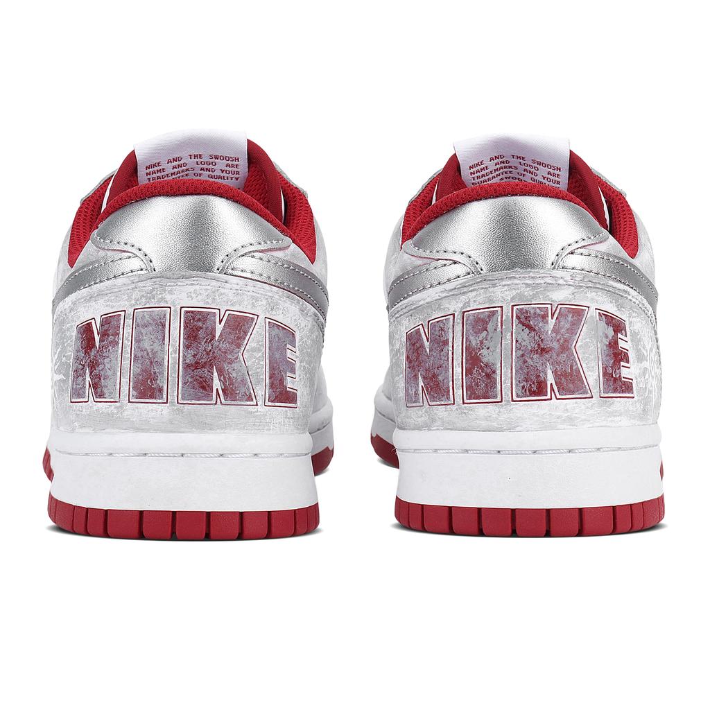 Nike Big Abrasion Resistant Low top Skateboard Shoes Men's Gray White Red 355152-150(Team1957-)