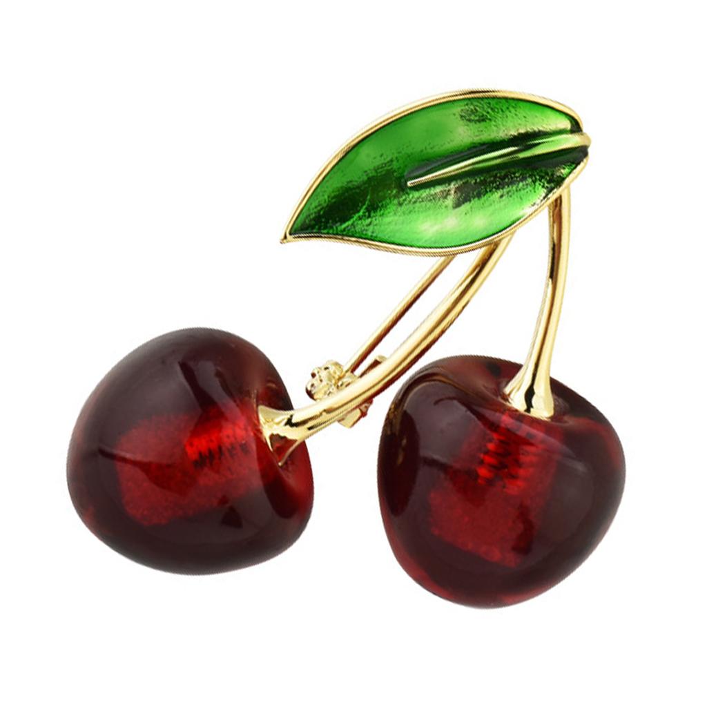 Pastoral Cherry Brooch Pin Metal Fashion Accessory Delicate Brooch Suitable for Women Upgrading Elegances and Delicate