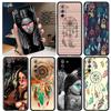 Indian Feathers Girl for Samsung Galaxy S21 Ultra Plus Note 20 10 9 8 S10 S9 S8 S7 S6 Edge Plus Black Phone Case