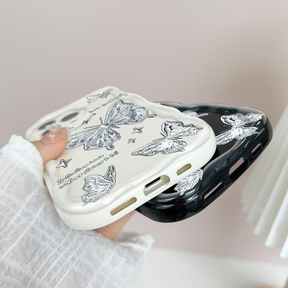 Cute Cartoon Pattern Cream Texture Casing Wavy Edge Soft Silicone Cover Phone Case for Samsung