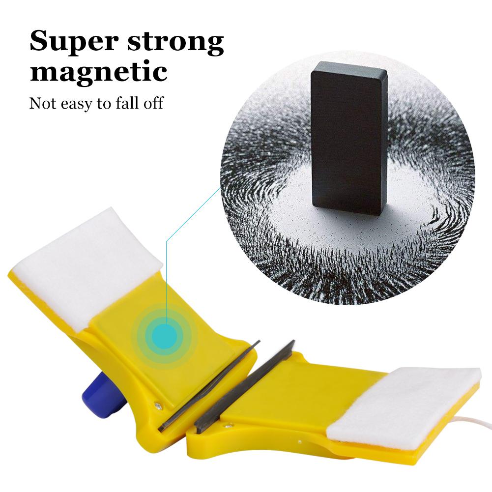 Квадратная форма двухсторонний магнитный стеклоочиститель с 2 чистящими хлопками для окна