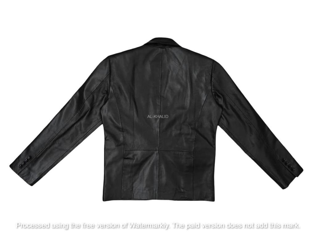 AL KHALID CLASSIC Новый мужской черный кожаный пиджак 100% чистая овчина стильный приталенный пиджак