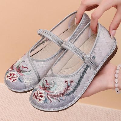 Женские туфли летние напечатанные старые Пекинские тканевые туфли женские новые летающие тканые дышащие вышитые туфли универсальные туфли Hanfu удобные одинарные