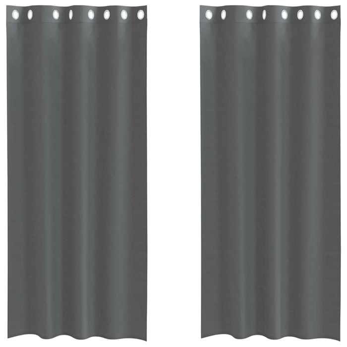 VidaXL Rideaux en voile avec œillets 2 pcs gris foncé 140x225 cm, rideau en filet, rideau transparent, voile de fenêtre, 4102079