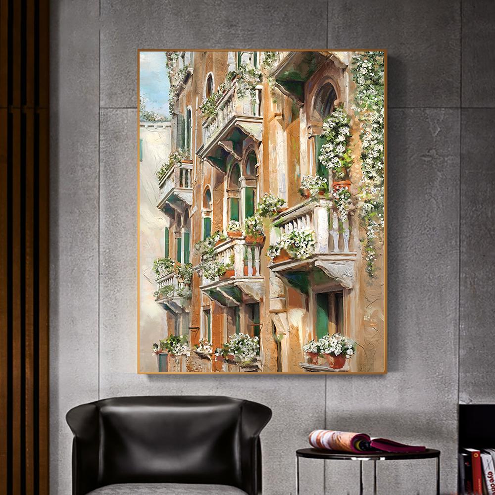 Цветочная уличная картина, печать на холсте, модный настенный художественный постер, свежий гламурный городской пейзаж, картина для гостиной, домашний декор, Cuadros
