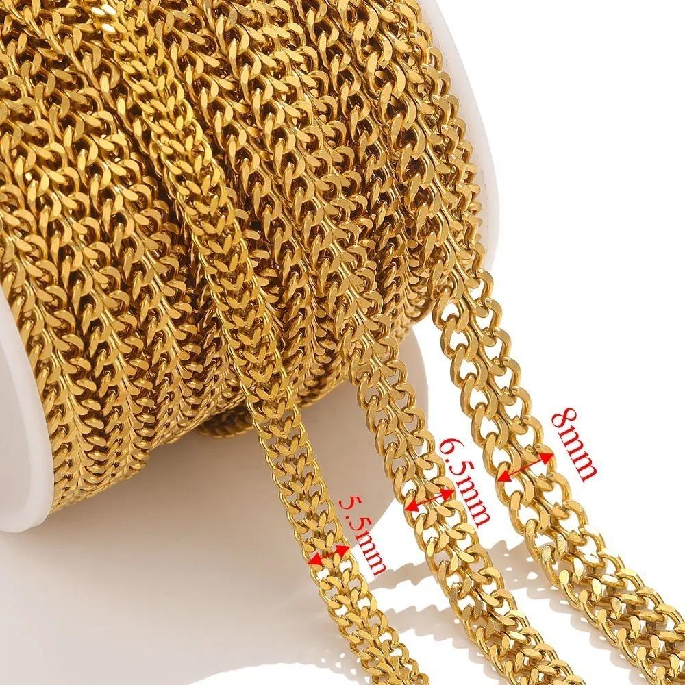 5.5mm Width Stainless Steel Curb Chain 8mm Width Bulk Chains Handmade Chains DIY Bracelet Making