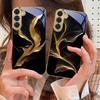 Плавающая золотая лента Для Samsung Galaxy S20 FE S21 S22 S23 Plus S24 Ultra 25Ultra S21+ S9+ S22Plus Золотой стеклянный чехол для телефона