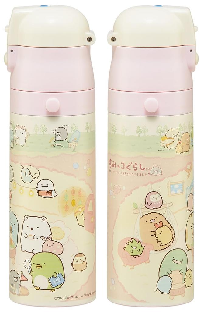 Skater Бутылка для воды из нержавеющей стали для питья 470 мл Sumikko Gurashi Mole House, легкая, для холодного хранения, спортивная бутылка, симпатичная
