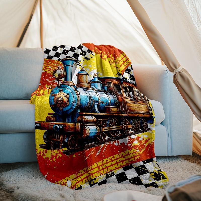 Car Theme Printed Blanket - Perfect for Couch, Bed, Travel & Outdoor Use | Machine Washable, Cozy & Durable.