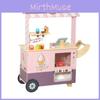 Ice Cream Wooden Cart Toy Playset With Cash Register For Kids Creative Play