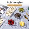 Rectangular Acrylic Snack Dish - Transparent Plastic Fruit Plate for KTV Bars