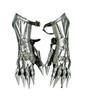 Medieval Nazgul Gloves ~ Etching Gauntlet Black Silver ~ Steel Knight Pair Glove