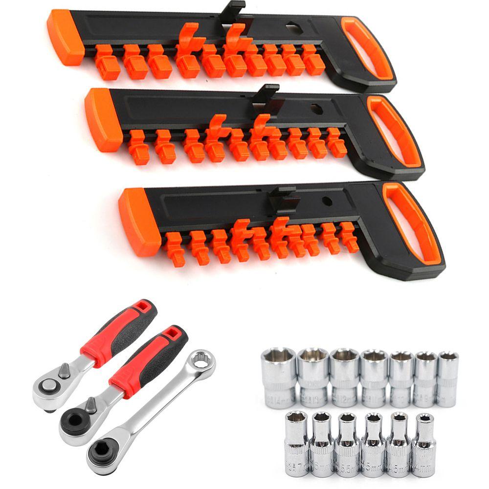 Saves Space Rail Tray Sockets Wrench Holder Sockets Spanner Organizer Socket Wrench Storage Rack