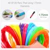 20 Colors 3D Pen Filament 1.75mm PLA, Each Color 10Feet(3m), Total 16.4ft 3D Pen Filament Refills Printing Pen PLA Filament