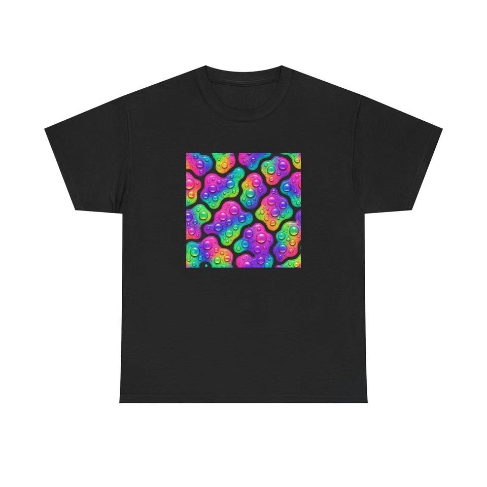 Unisex Adult T Shirt Rainbow Lava Blob Pattern Art