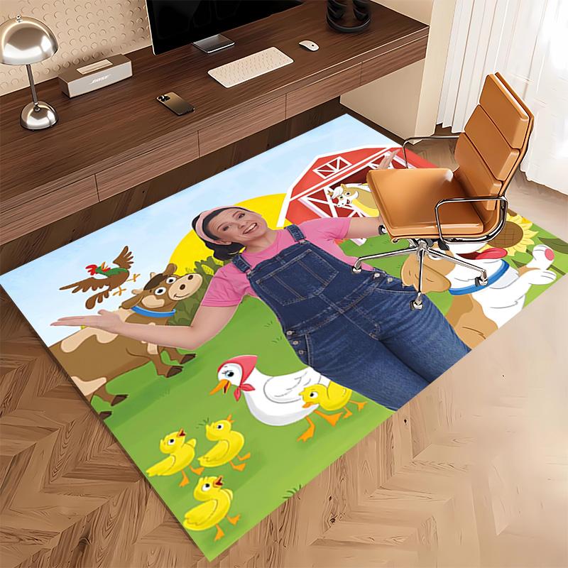 1pc Ms. Rachel Print Area Rug - Soft, Washable Non-Slip Indoor Mat, Living Room, Home Office Decorative Rug,Office Decorative