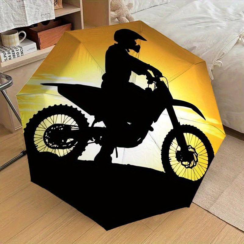 1pc Motorcycle Sunset Themed High-quality Umbrella,Automatic Opening and Closing Umbrella,Multi-functional Umbrella G0811049