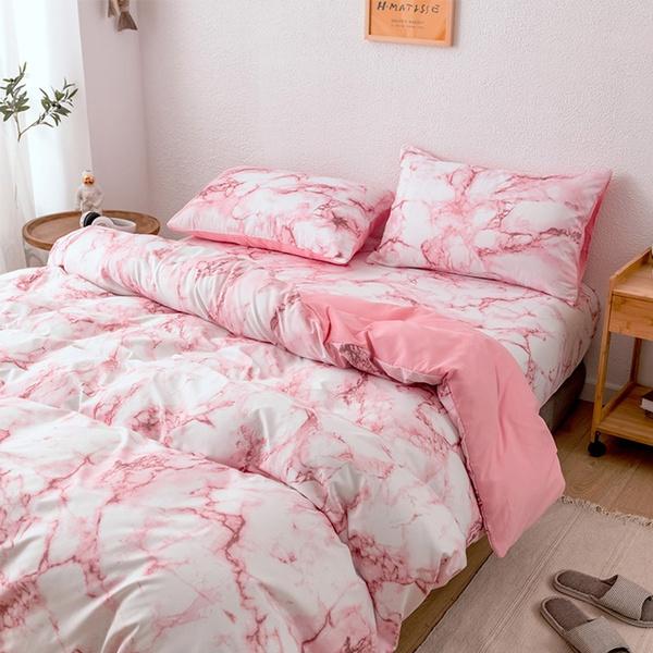 6 цветов, комплект пододеяльников с подушкой, пододеяльник с мраморным принтом, одинарный, двойной, полный комплект постельного белья размера «queen-size», на молнии
