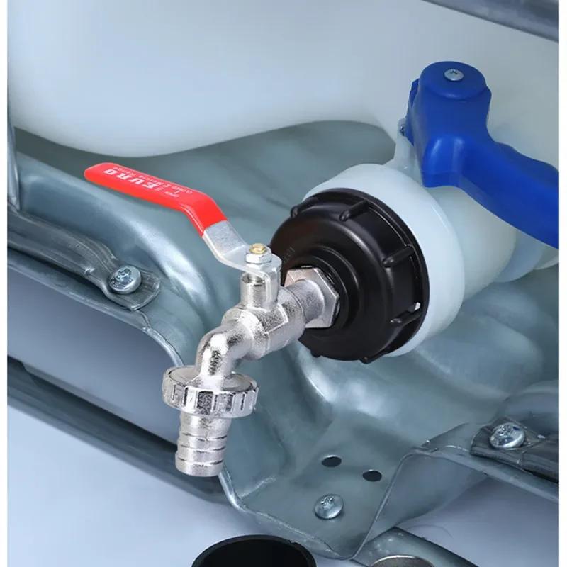 S60x6 Крупная резьба Соединитель крана IBC бака x 1/2'' 3/4'' Адаптер для водопроводной муфты 1000 л Садовый дом Сменный клапан Фитинг