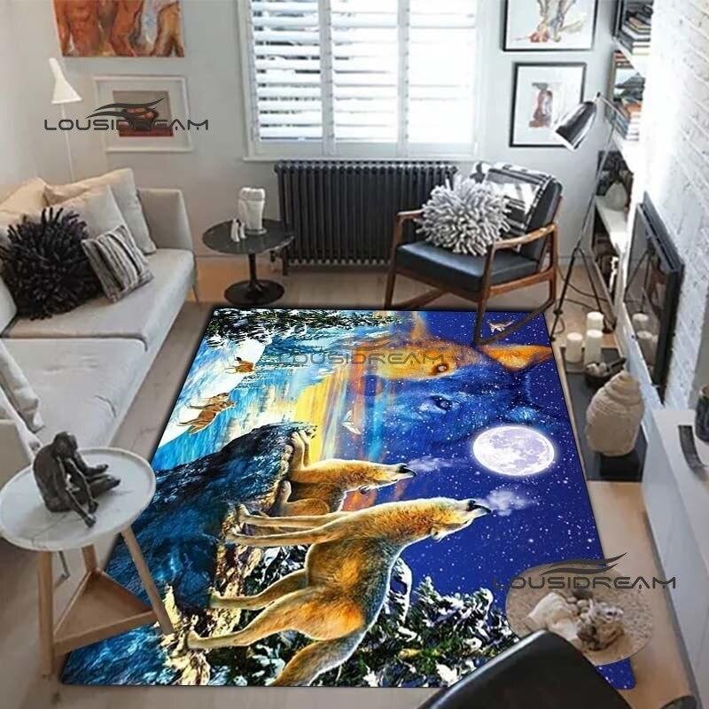 Волк искусство ковры и ковер 3D печать ковер с изображением животных напольный коврик для гостиной спальни большой площади мягкий ковер ковер для детской комнаты