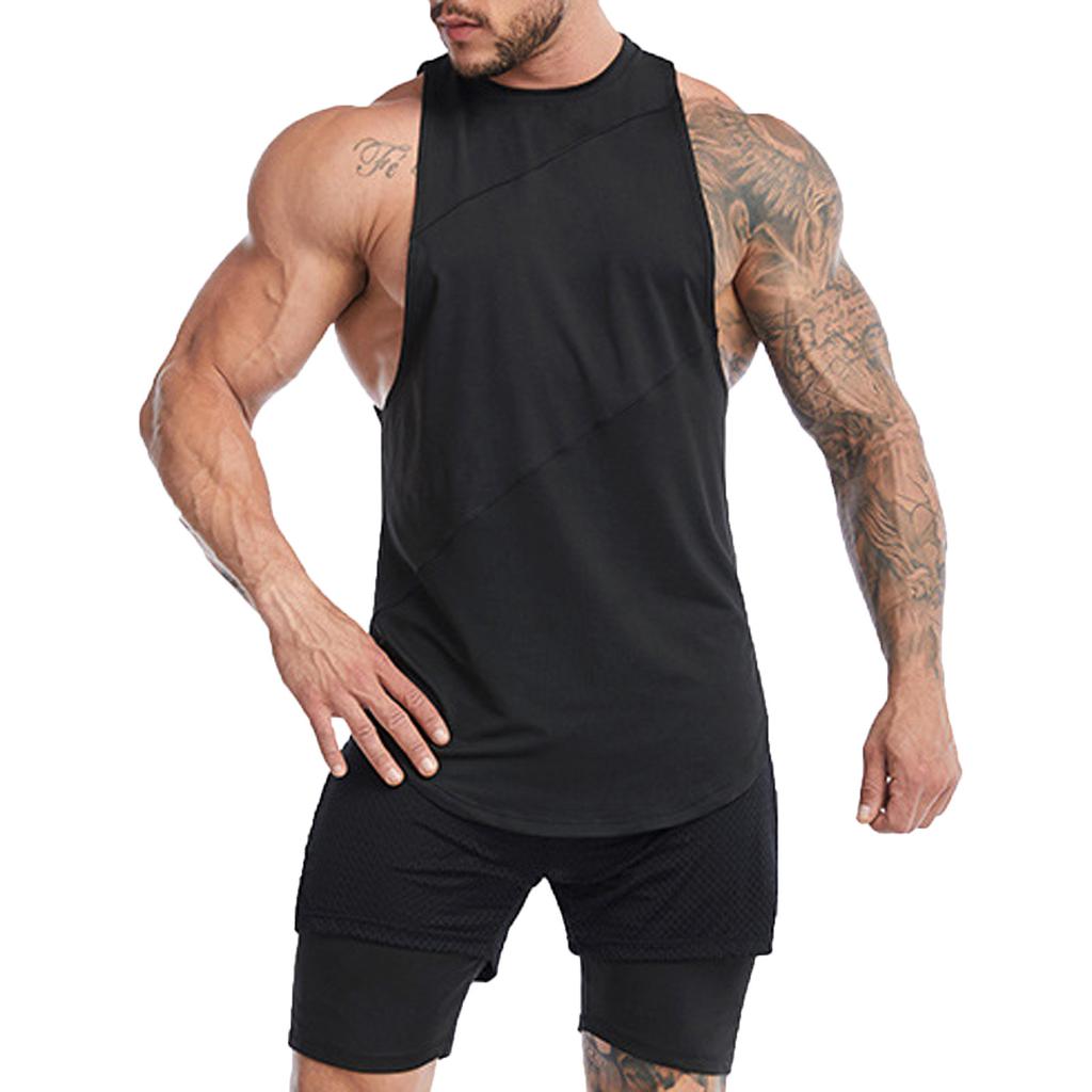 Sports Vest Men'S Tight-Fitting Sleeveless Fitness Suit Basketball Running Yoga Quick-Drying Vest
