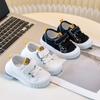Children's Breathable Sneakers Boys and Girls 2025 New Shoes Canvas Shoes Casual Shoes Velcro White Board Shoes